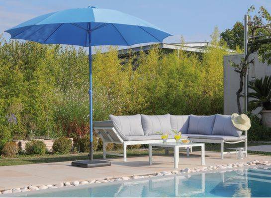 Parasol rond bleu