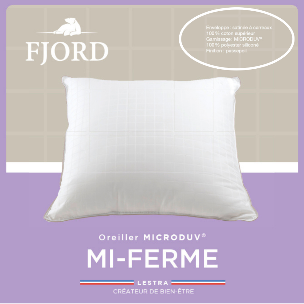 Oreiller microduv mi-ferme Lestra - pub site